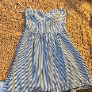 Blue Gingham Dress -Strapless